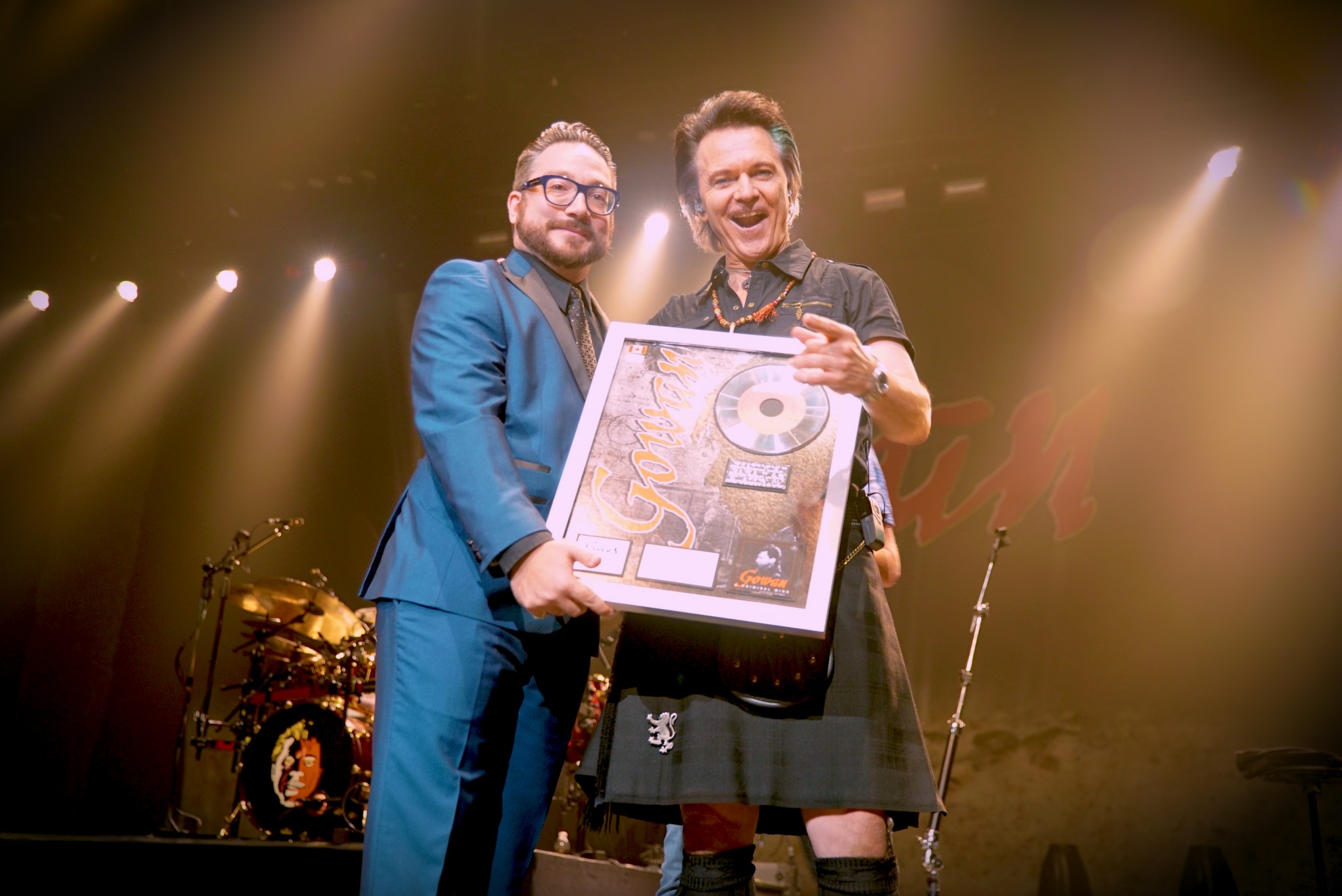 Gowan presented with Canadian Platinum award on stage in Windsor ...